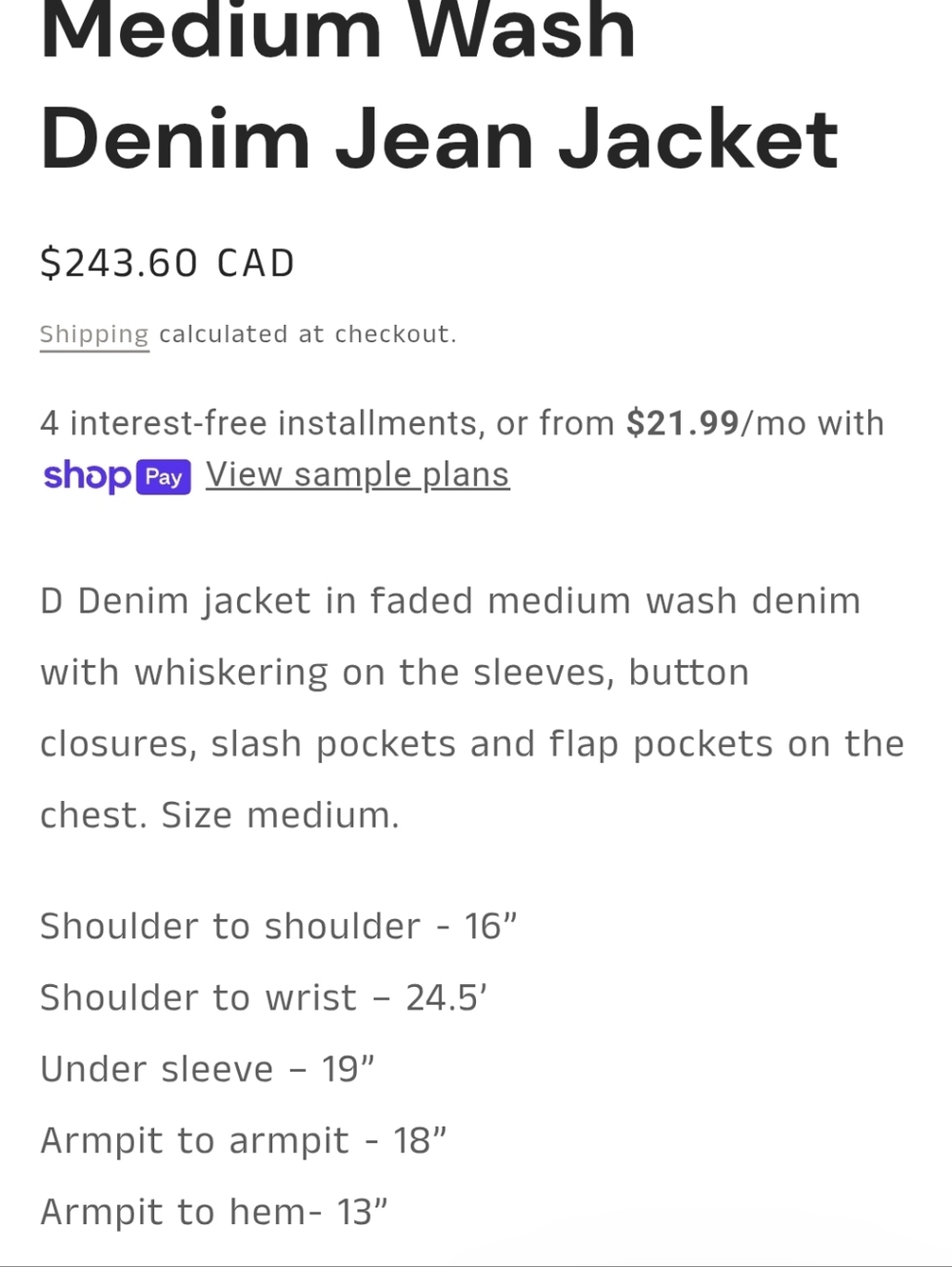 D Denim Jacket M - Picture 3 of 4